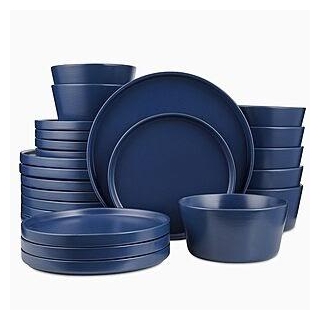 A New Deal Is Posted On The Frontpage At Slickdeals - 24-Piece Stone Lain Celina Stoneware Round Dinnerware Set (Blue) $40 + Free Shipping