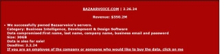 Mogilevich Ransomware Group Claims Cyberattack On Bazaarvoice, Data On Sale