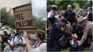 Puluhan Mahasiswa Ditangkap Kepolisian Texas Buntut Demo Anti Israel, Wartawan Dibanting Dan Diusir
