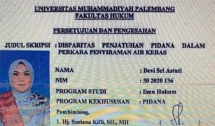 FIX! Devi Sri Astuti Mahasiswa Universitas Muhammadiyah Palembang Terbukti Plagiasi Skripsi, Ini Sanksinya