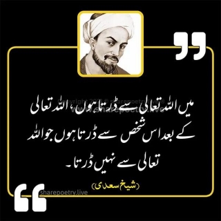 Main Allah Se Darta Hun-Urdu Quote -Sheikh Saadi