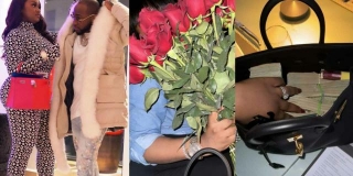 Davido Gifts Wife, Chioma Stacks Of Cash, Roses Ahead Of Her Birthday