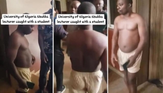 UNN Lecturer Caught Pants Down With A Female Student In His Office (Video)
