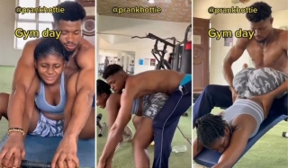 WATCH VIDEO: Lady Sparks Social Media Buzz With Erotic Gym Workout Video With Male Instructor