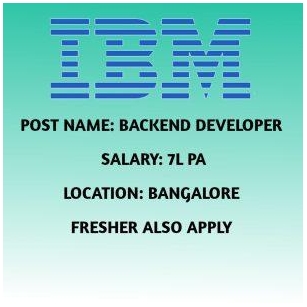 IBM Off Campus Drive 2024 | Fresher For Backend Developer | Apply Now