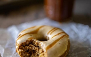 Baked Coffee Donuts with Salted Caramel Coffee Glaze
