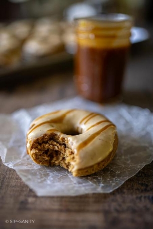 Baked Coffee Donuts With Salted Caramel Coffee Glaze