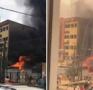 Breaking: Fire Ravages Plaza In Lagos