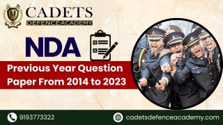 NDA Previous Year Question Paper PDF From 2014 To 2023