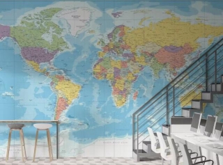 Home Decor With World Map Wallpaper For An Adventure Across The Globe