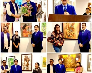Sandeep Marwah Inaugurates Vibrant Group Show Celebrating Women Artists By Vimla Art Forum