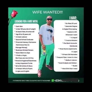 Speed Darlington Launches Search For A Wife, List His Desires
