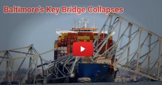 Shocking Footage Of Baltimore's Key Bridge Collapses After Ship Crash