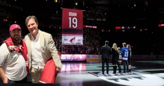 Emotional Moment; A Longtime Fan Delivers An Abandoned Retirement Banner To Shane Doan