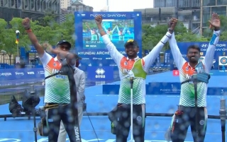 Archery World Cup 2024 Stage 1: India Upset Reigning Olympic Champions Korea To Clinch Gold In Men's Recurve Team Event