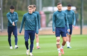 [WATCH] Martin Odegaard Returns To Arsenal Training Ahead Of Second Leg against Bayern