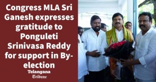 Congress MLA Sri Ganesh Expresses Gratitude To Ponguleti Srinivasa Reddy For Support In By-election
