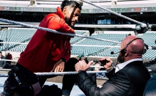 Roman Reigns And Triple H At Rehearsals For WrestleMania 40