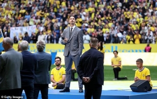 Zlatan Ibrahimovic Fights Back Tears As He Receives A Hero’s Reception From More Than 45,000 Sweden Fans At Incredible Homecoming, A Year After Calling Time On His Legendary Career