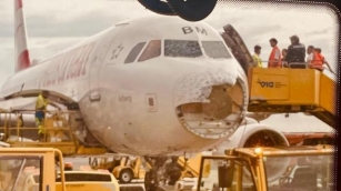 Hailstorm Severely Damages Austrian Airlines Airbus A320