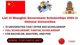 List Of Shanghai Government Scholarships 2024 In Chinese Universities