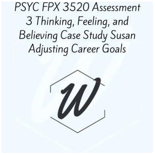 PSYC FPX 3520 Assessment 3 Thinking, Feeling, And Believing Case Study Susan Adjusting Career Goals