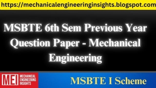 MSBTE 6th Sem Previous Year Question Paper - Mechanical Engineering (I Scheme)