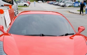 Car Sighting: Red Ferrari Basking In the Sun