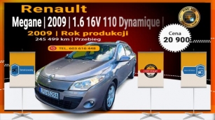 Renault Megane 1.6 16V 110 Dynamique ⭐ 2009 ⭐ Serwisowany W ASO ⭐ -Certyfikat N.A.P ⭐
