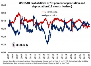 Expectations Of Large Shifts In The USDZAR From The Options Market