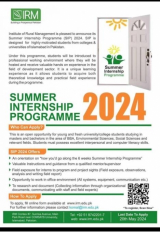 Summer Internship Program 2024 Institute Of Rural Management