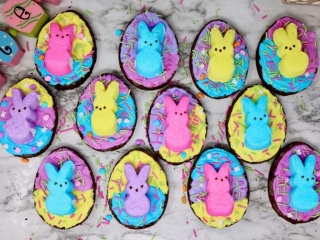 Peeps Brownie Easter Eggs
