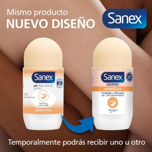 Sanex Dermo Sensitive Desodorizante Roll-On, 6 Unidades X 50 Ml