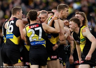 It All Goes To Script For Richmond Champion Dustin Martin Who Boots The Opening Goal In His 300th Match For The Tigers