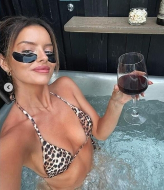 Maura Higgins Flaunts Her Jaw-dropping Figure In Skimpy Swimwear As She Soaks In A Hot Tub During Boozy Getaway With Pals