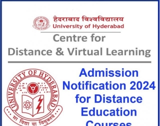 University Of Hyderabad (UOH), Centre For Distance And Virtual Learning (CDVL) Admission Notification 2024 For Distance Education Courses