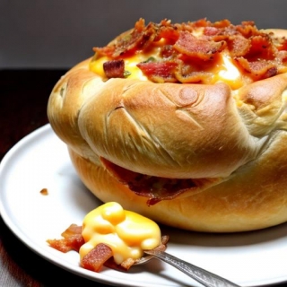 Indulge In Comfort: The Irresistible Cheesy Bacon Bread Bowl