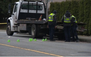 1 in critical condition after car crashes into semi-truck in Burnaby, B.C.