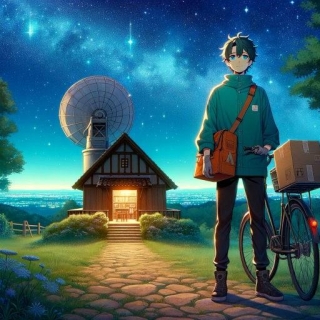Stargazing Deliveries: Akio's Cosmic Journey