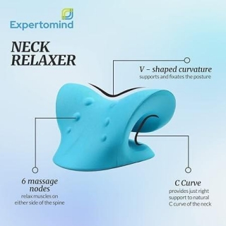 Expertomind Polyester Blend Neck Relaxer | Cervical Pillow For Neck & Shoulder Pain | Chiropractic Acupressure Manual Massage