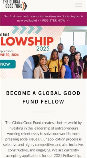 Apply For The Global Good Fund Fellow 2024/2025 Fellowship (Fully Funded)
