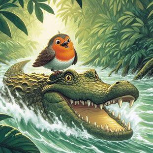 Crocodile and Robin: An Unlikely Friendship