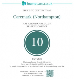 Consistent 10/10 Score At Homecare.co.uk