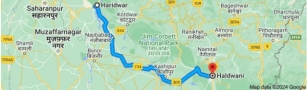 Haridwar To Haldwani Distance