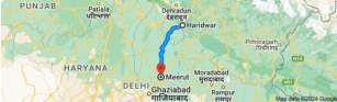 Haridwar To Meerut Distance