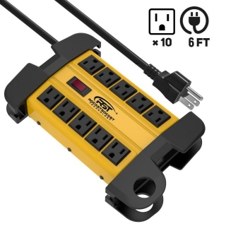10-Outlet Surge Protector Power Strip - Heavy Duty