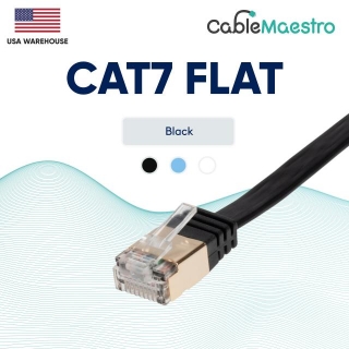CAT7 Flat LAN Ethernet Cable Lot - Gold Plated