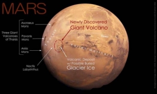На Марсе обнаружен гигантский вулкан размером с Эверест