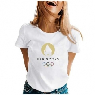 Generic T-Shirt été Femme 2024 Jeux Olympiques Paris Tee Shirt Coton Femme…