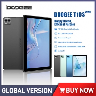 DOOGEE T10S Tablet PC 10.1 Inch 6GB RAM+128GB ROM FHD 8.4MM Display Support 6600mAh Battery Android 13 4G Dual SIM & WiFi Tablet